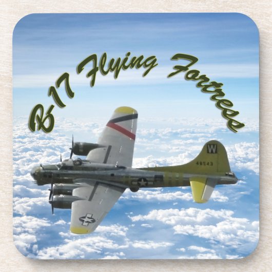 B17 Flying Fortress WWII Bomber Flugzeug Untersetzer (Vorderseite)