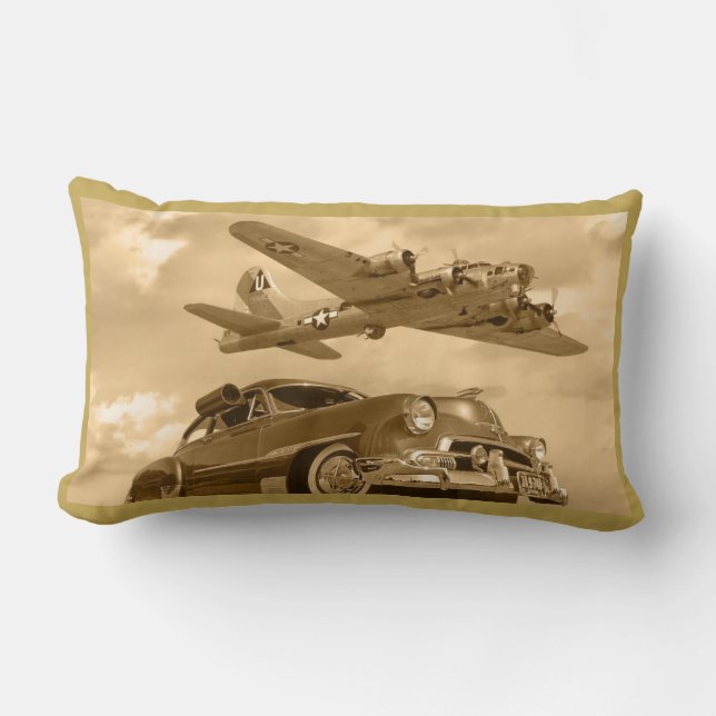 B17 WWII Bomber über Chevy Lendenkissen (Vorderseite)