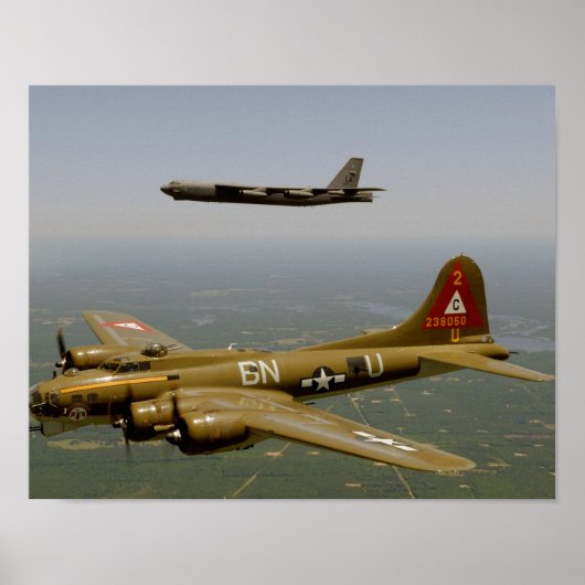 B17G und B52H Bomber im Flug Poster (Vorne)