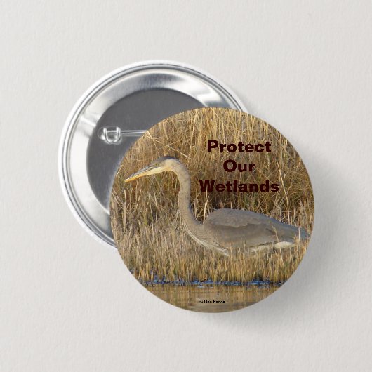 B19 Great Blue Heron Juvenile Button (Vorne & Hinten)