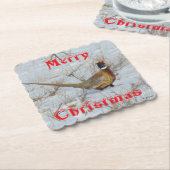 B22 Ring-Necked-Pheasant in Snow Coaster Untersetzer (angewinkelt)