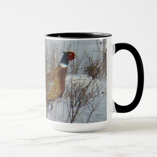 B23 Ringhalsfasan im Schnee Tasse (Rechts)