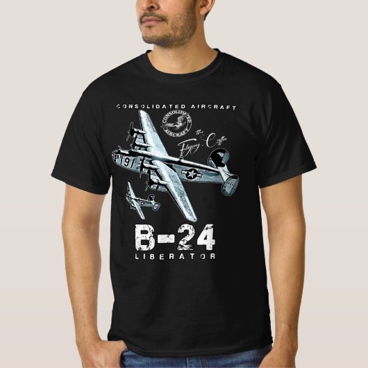 B24 Befreier des fliegenden Sarges W2 Schwerbomber T-Shirt (Vorderseite)