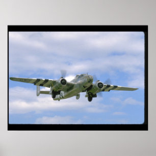 B25, Front rechte View_WWII Flugzeuge Poster