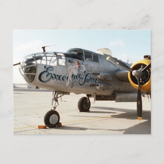 B25 MITCHELL BOMBER "FÜHRUNGSKRAFT SWEET" NOSE ART POSTKARTE (Vorderseite)