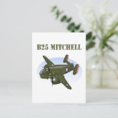 B25 Mitchell Bomber Green Flugzeug Postkarte (Stehend Vorderseite)