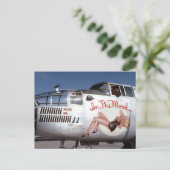 B25 MITCHELL BOMBER "IN THE MOOD" NOSE ART POSTKARTE (Stehend Vorderseite)