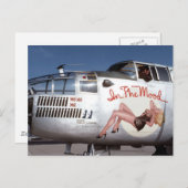 B25 MITCHELL BOMBER "IN THE MOOD" NOSE ART POSTKARTE (Vorne/Hinten)
