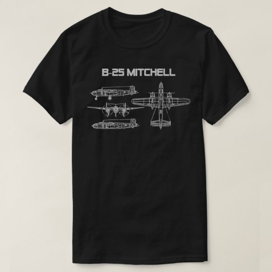 B25 Mitchell WW2-Flugzeug T-Shirt (Design vorne)