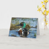 B25 Northern Shoveler Duck Karte (Gelbe Blume)