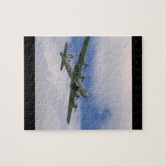 B29, blauer Himmel und Clouds_WWII Flugzeuge Puzzle (Horizontal)