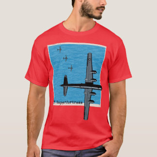 B29 Superfestress WW2-Bombenflugzeug über dem Meer T-Shirt