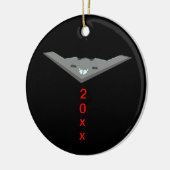 B2 Stealth Bomber Stille Nacht Keramik Ornament (Links)