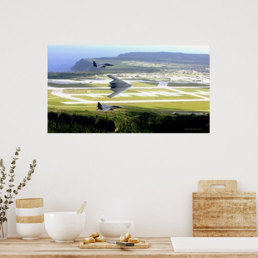B2 Stealth mit F15 Escort Poster (Küche)