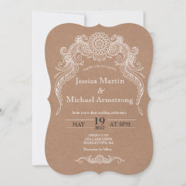 B2-Vintage Scroll Design Hochzeitskarte Einladung