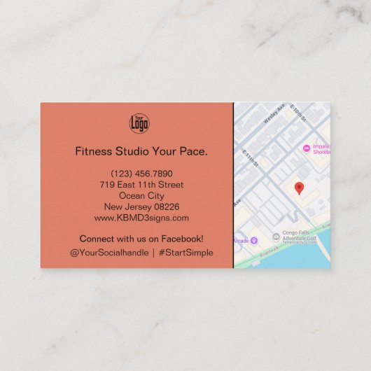 B2B Services QR Code Burnt Orange Black Empfehlungskarte (Rückseite)