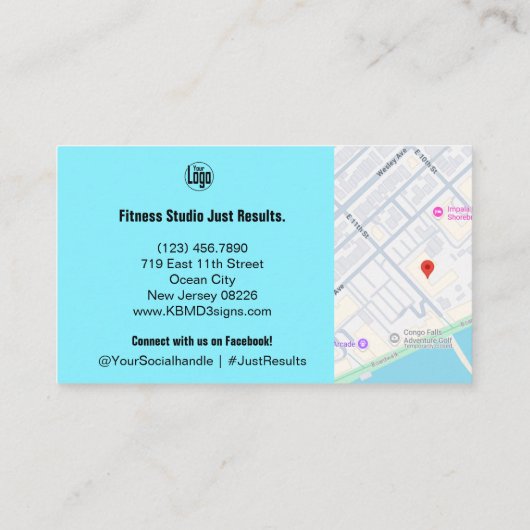 B2B Services QR Code Electric Blue Black Empfehlungskarte (Rückseite)