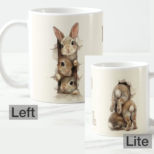 B3 Three Bunnies 3D Illusion  Kaffeetasse