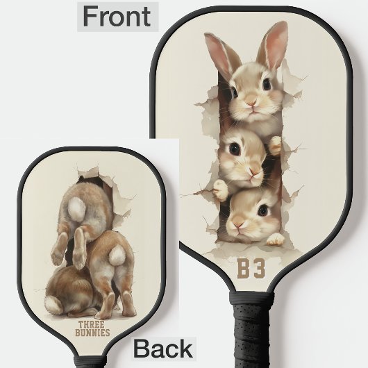 B3 Three Bunnies 3D Illusion Pickleball Schläger