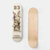 B3 Three Bunnies 3D Illusion  Skateboard (Vorderseite)