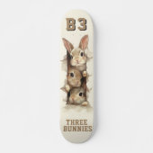 B3 Three Bunnies 3D Illusion  Skateboard (Vorne)