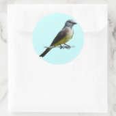 B45 Western Kingbird Runder Aufkleber (Tasche)
