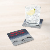 B48b Canadian Geese Over Frozen River Coaster Untersetzer (Vor Ort)