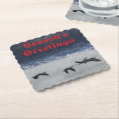 B48b Canadian Geese Over Frozen River Coaster Untersetzer (angewinkelt)