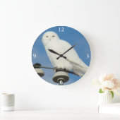 B50 Snowy Owl Große Wanduhr (Zuhause)
