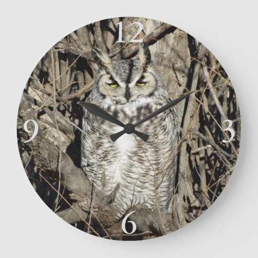 B51 Großes Hornhuhn Große Wanduhr (Vorderseite)