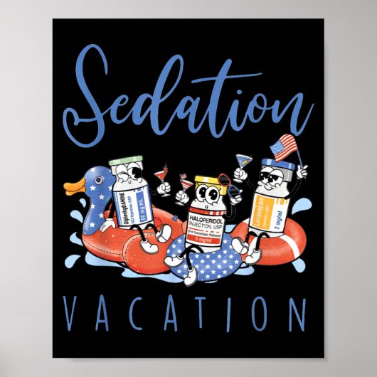 B52 Chill The Fourth Out Icu Nurse Benadryl Haldol Poster (Vorne)