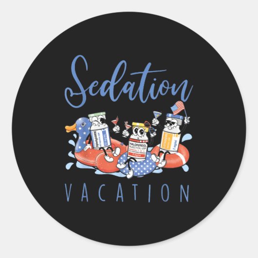 B52 Chill The Fourth Out Icu Nurse Benadryl Haldol Runder Aufkleber (Vorderseite)
