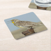 B6 Western Meadowlark Rechteckiger Pappuntersetzer (angewinkelt)