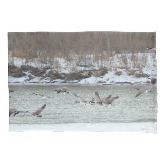 B7 Kanadischer Gänse im Flug Kissenbezug (Vorderseite)