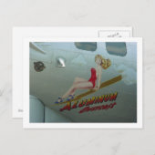B-17 "Aluminium Overcast" Nose Art Postkarte (Vorne/Hinten)