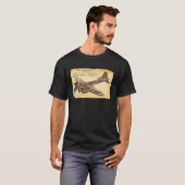 B 17 Bomber WWII Flying Fortress Diagram T-Shirt (Vorne ganz)
