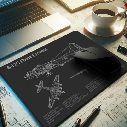 B-17 Festung fliegen - Flugzeugherstellungspläne P Mousepad