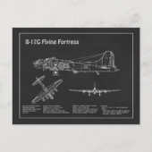 B-17 Festung fliegen - Flugzeugherstellungspläne P Postkarte (Vorderseite)