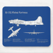 B-17 Festung fliegen - Flugzeugkonzept ABD Mousepad (Vorne)