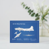 B-17 Festung fliegen - Flugzeugkonzept ABD Postkarte (Stehend Vorderseite)