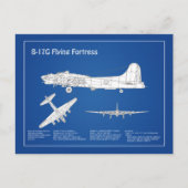 B-17 Festung fliegen - Flugzeugkonzept ABD Postkarte (Vorderseite)