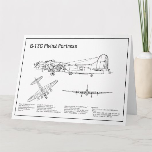 B-17 Festung fliegen - Flugzeugkonzepte BD Dankeskarte (Vorderseite)