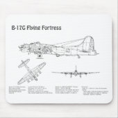 B-17 Festung fliegen - Flugzeugkonzepte BD Mousepad (Vorne)
