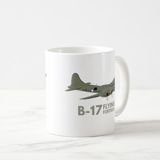 B-17 Festung WW2 Schwerbomber Kaffeetasse (VorderseiteRechts)