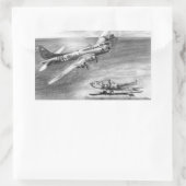 (B-17) Fliegende Festung Rechteckiger Aufkleber (Tasche)