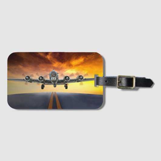 B-17 FLIEGENDE FESTUNG STARTET GEPÄCKANHÄNGER (Vorderseite (Horizontal))