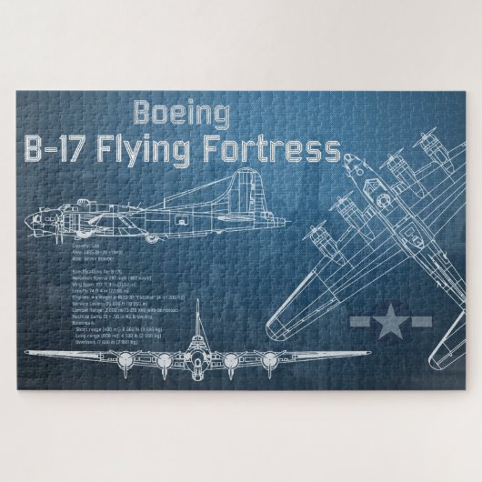 B-17-Flugzeug-Bauplan Puzzle (Horizontal)