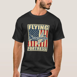 B-17 Flying Fortress Airplane USAF Flugzeug Bomber T-Shirt