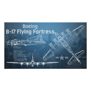 B-17 Flying Fortress Blueprint Fotodruck