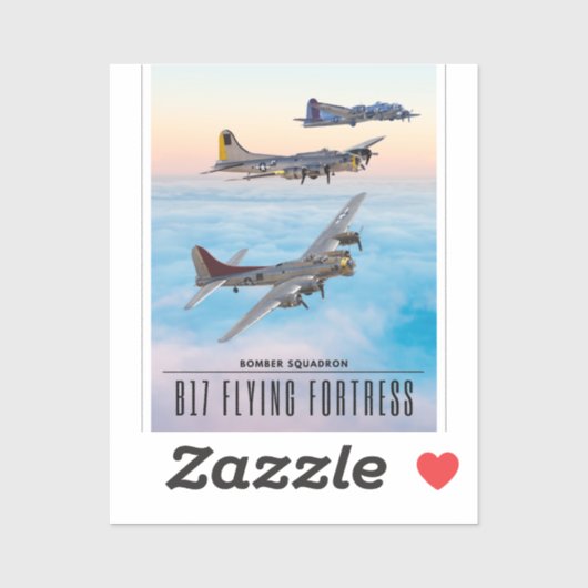 B-17 FLying FORTRESS BOMBER SQUADRON Aufkleber (Blatt)